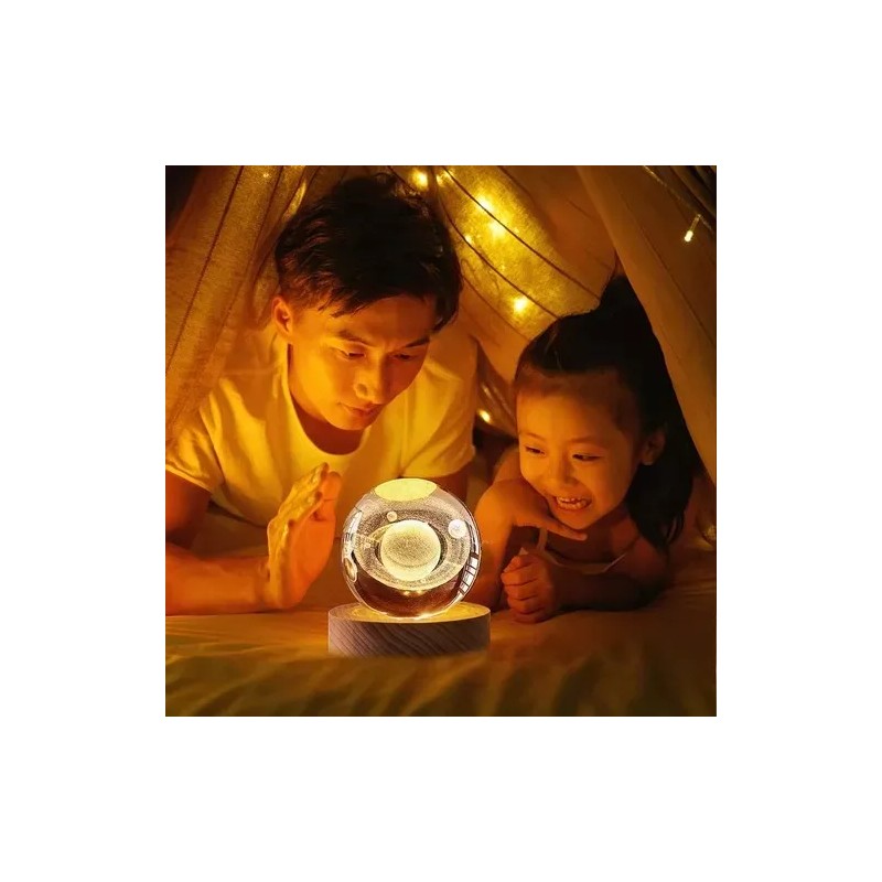 Shuang.W Adorno De Bola De Cristal Luminoso Pequeña Luz De