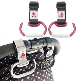Yoseka Baby Stroller Hook, Stroller Hook, My Baby List, Stroller Supplies, Carabiner Hook, Stroller Accessories, Luggage Hanging, Anti-Slip, Set of 2, Stylish, Load Capacity 33.1 lbs (15 kg), For