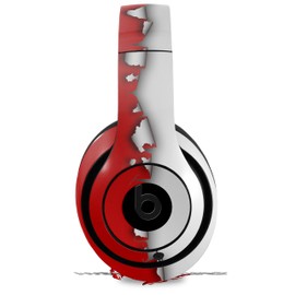 Skin Decal Wrap Works with Beats Studio 2 and 3 Wired and Wireless Headphones Ripped Colors Red White Skin Only Headphones NOT Included
