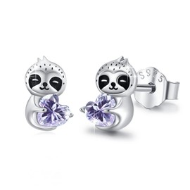 TUGHRA Dainty Sloth Stud Earrings for Women – 925 Sterling Silver Lightweight Hypoallergenic Jewelry, Cute Animal Gift