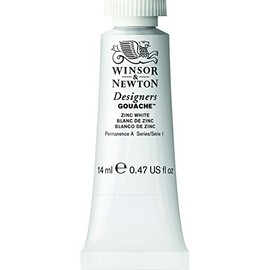 Winsor & Newton Designers Tubo de pintura Gouache, Tubo 14 ml, Blanco zinc, 14-ml Tube, 1