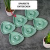 Westmark 6 egg cups, triangular, stackable, high-quality plastic, tri, green,