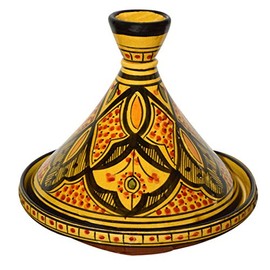 Moroccan Handmade Serving Tagine Exquisite Ceramic With Vivid colors Original 8 inches Across