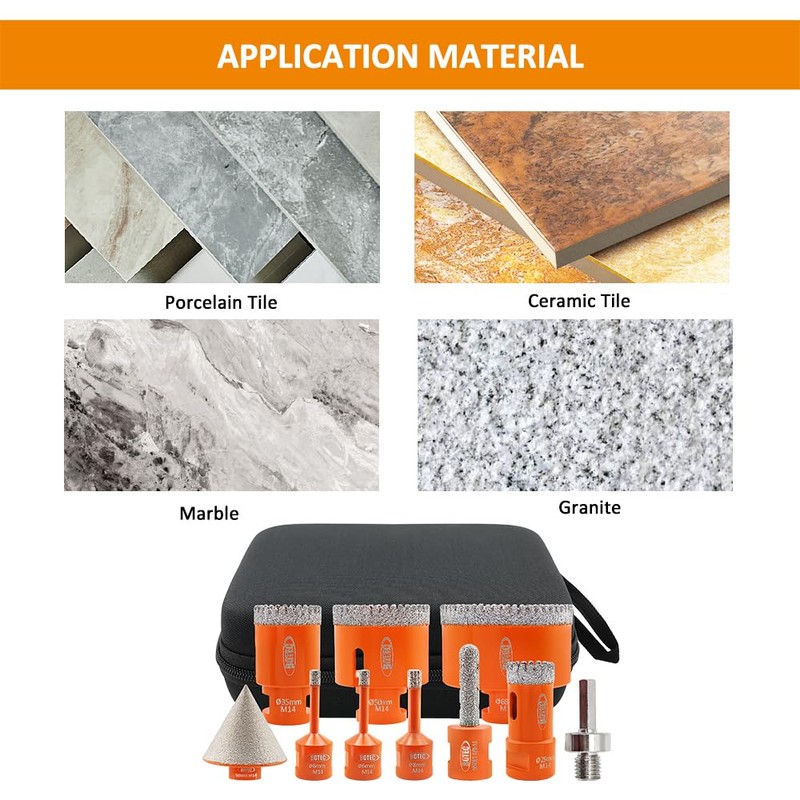 Diamond Core Drill Kit BGTEC Diamond Hole Saw Tile Cutter,