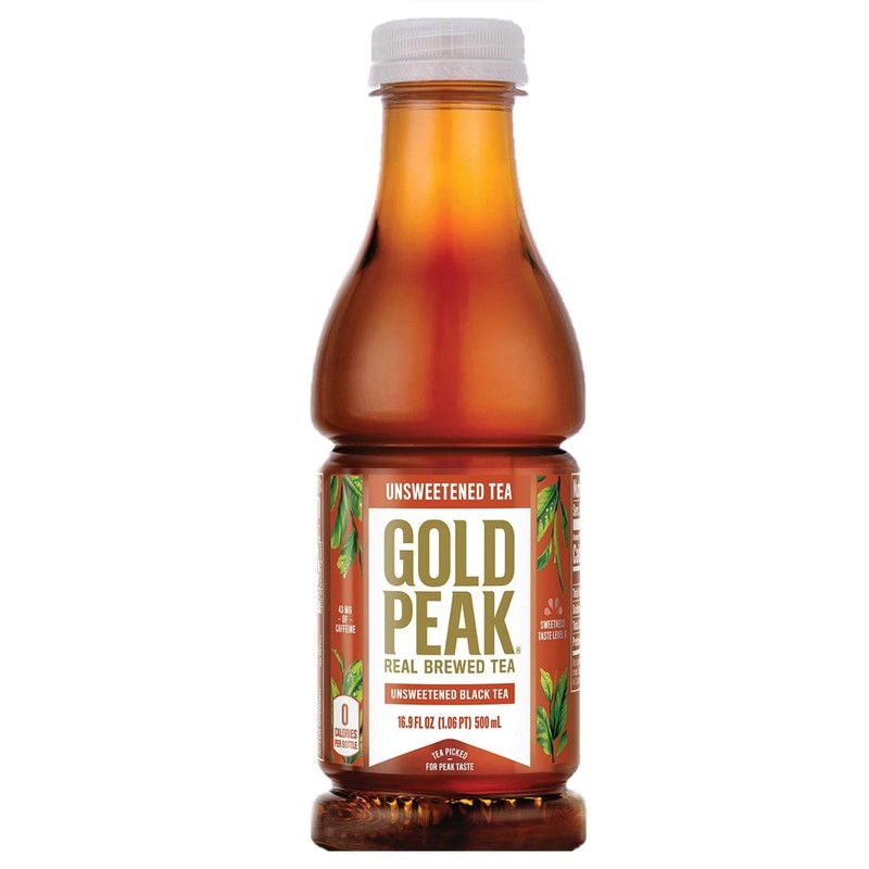 Gold Peak Unsweet Tea 16.9oz, 15 Pack Bottles, Black Tea