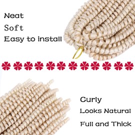2 Pack Spring Twist Braiding Hair 8 Inch Spring Twist Hair for Faux Locs Butterfly locs Bomb Twist Hair Synthetic Fiber Fluffy Twist Crochet Hair for Women (613#)