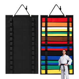 Karate Belt Display Rack - 12 Belts Martial Arts Belt Display Holder Belt Hanger Taekwondo Belt Organizer, Belt Hanger for Martial Arts, Equipment for Taekwondo Learners and Enthusiasts(No Belts)