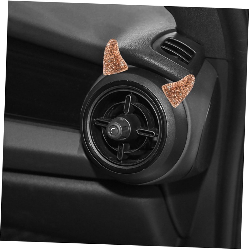 Mikinona Car Devil Horn Decorations 3d Rhinestones Sticker Set Easy