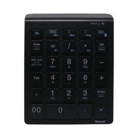 Miyoshi ZTENBT02/BK Wireless Bluetooth Connection, 5 Rows, 27 Keys, Supports Windows, Mac, iPadOS, Multiple Pairing Functions, Convenient Function Input, Half-width / Full-width Keys, Same Shallow and