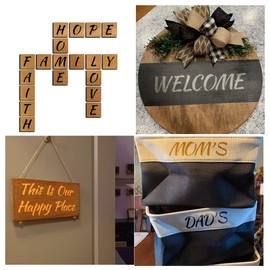 1.5 Inch Alphabet Letter Stencils for Painting - 70 Pack Letter and Number Stencil Templates with Signs for Painting on Wood, Reusable Numbers and Letters Stencils for Chalkboard Wood Signs & Wall Art