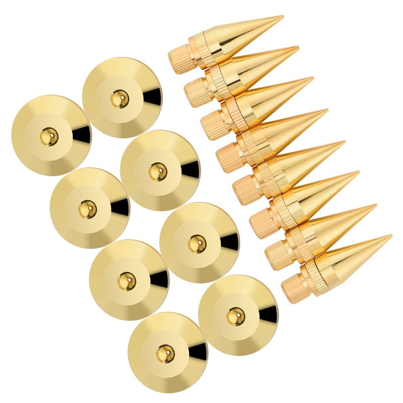 8 Pcs Copper Speaker Spikes Pads with Gold Plating, Universal