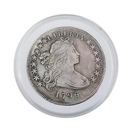 1796 Dollar Coin with Display Case Liberty Coin United States of America Coin Souvenir Replica for Party Gifts