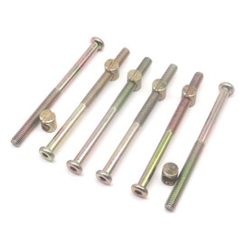 binifiMux M8 x 110mm 65mm Half Thread Furniture Barrel Screws Bolt Nuts Assortment Kit for Crib Cot Bunk Beds Chairs 6 Set