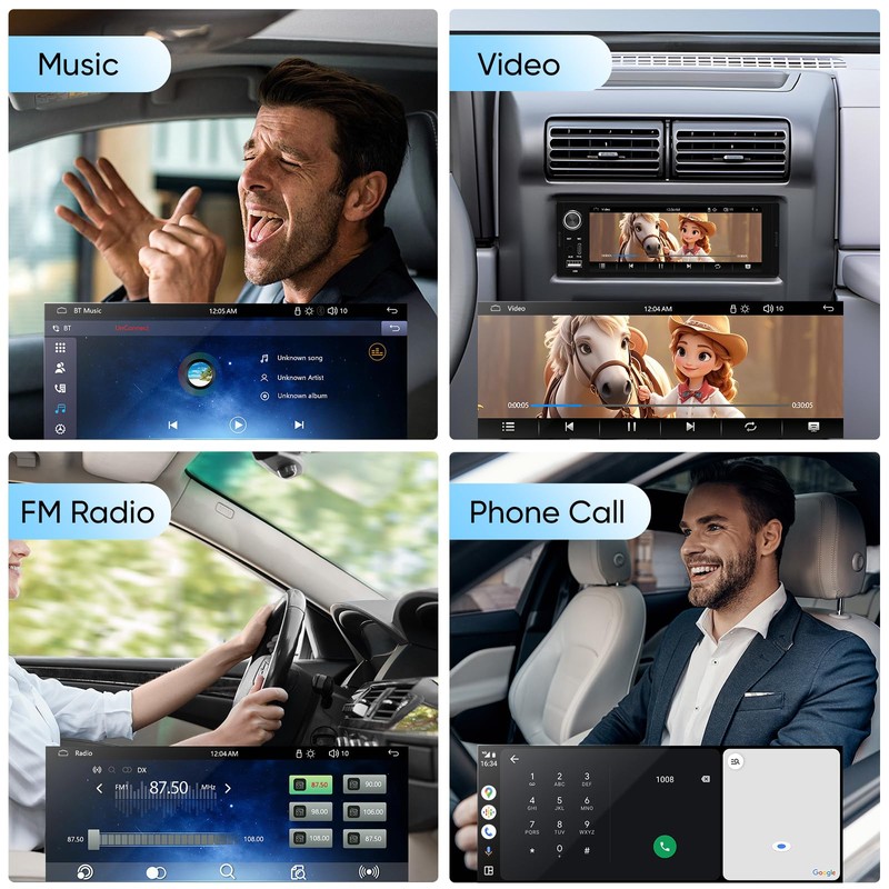 6.36-Inch Single Din Touchscreen Car Stereo - Linux System Single