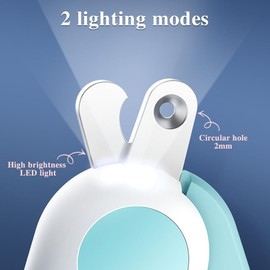 MiOYOOW Cat Nail Clippers, Circular Hole, Claw Scissors, Cat Scissors, Dog Nail Grinder, Dog Grooming Tool with LED Light for Cats, Kittens, Dogs