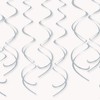 Solid Silver Plastic Hanging Swirl Decorations - 26'', Pack of