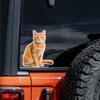 2pcs Cute Orange Tabby Cat Vinyl Decal 4.92''x5.91'' Weatherproof Self-Adhesive