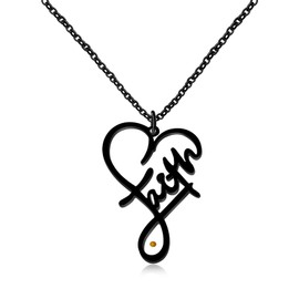 Oneress Christian Mustard Seed Necklaces - Heart Pendant Faith Necklace with Real Mustard Seed Special Occasions Jewelry for Best Friends and Sisters YA4993