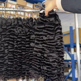 Raw Burmese Curly Unprocessed Single Donor Vietnamese Deep Curly Hair Bundles Raw Hair Indian Supplier Human Hair Extensionscolor: 1pcs bundle Wave curly, Stretched Length: 28 Inches