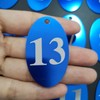 Sourcemall Aluminium Alloy 1-50 Blue Number Pendant with Key Ring