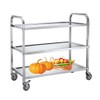 Dason All Stainless Steel 3-Stage Serving Cart Guruma Extra Large