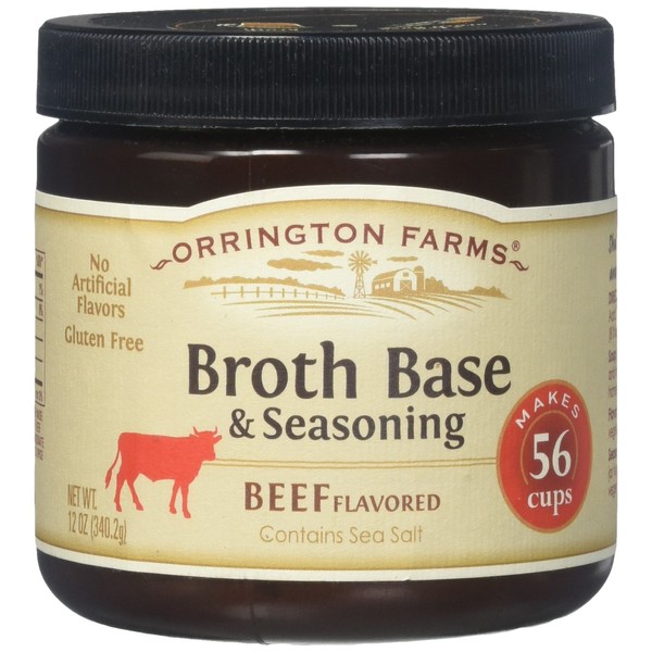 Orrington Farms Broth Base & Seasoning, Beef Flavored, 12 oz (Makes 56 Cups)