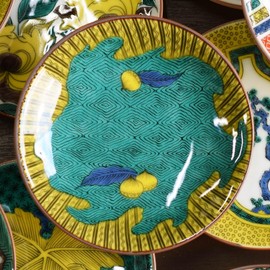 Stylish Kutani Ware Dish, Specialty, Bean Plate, Old Kutani Blue Awa Pattern, Ceramic, Small Plate, Serving Plate, Japanese Tableware