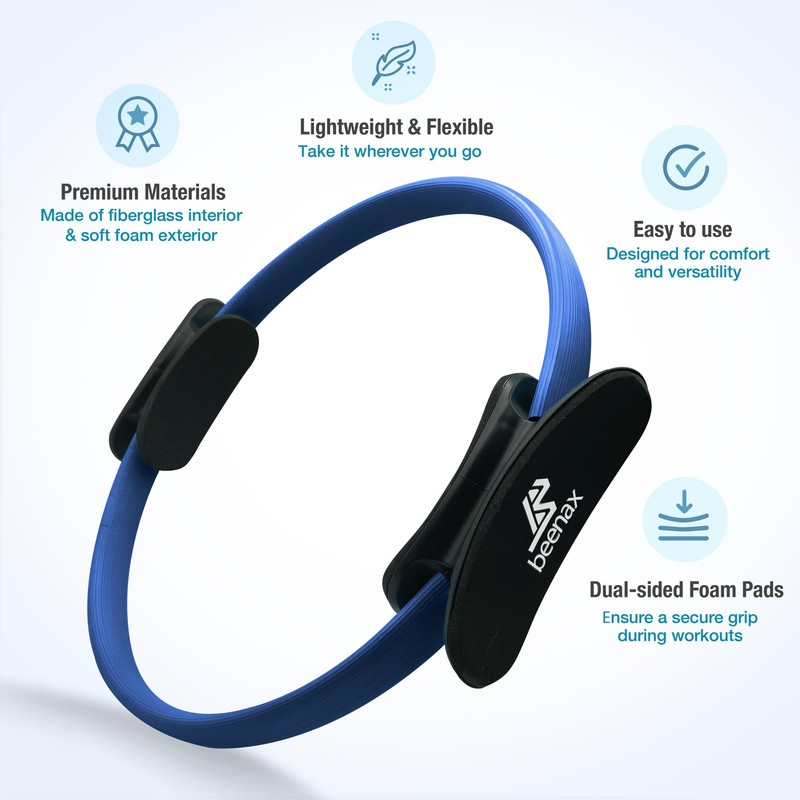 Beenax Pilates Ring - Double Handle Exercise Circle, Fitness Magic