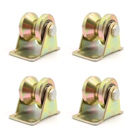 GOIYZTTR 4 pcs V-Groove Wheel Heavy Duty Rigid Caster Sliding Gate Track Roller with Bracket Suitable for Rail Wheels for Inverted Rails and Rolling Gates