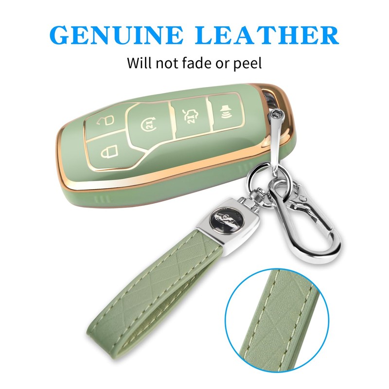 MILD EAST Key Fob Cover for Ford with Key Chain,