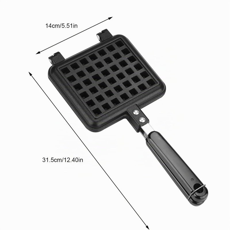 Belgian Cast Aluminium Non-Stick Waffle Iron for Gas Cooker Waffle