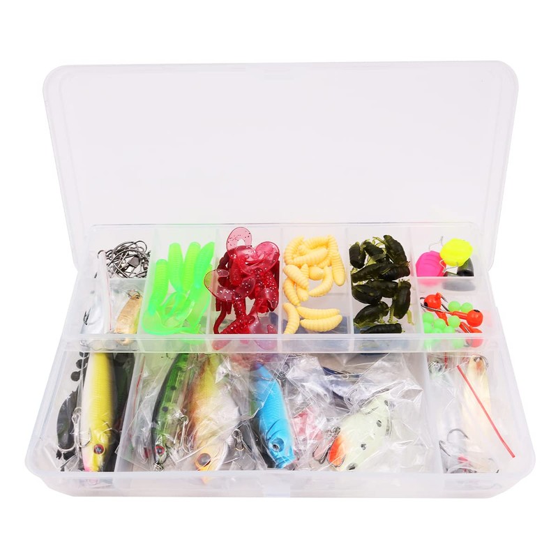 VOANZO 101pcs Fishing Lures Kit Fish Baits Kit Set with