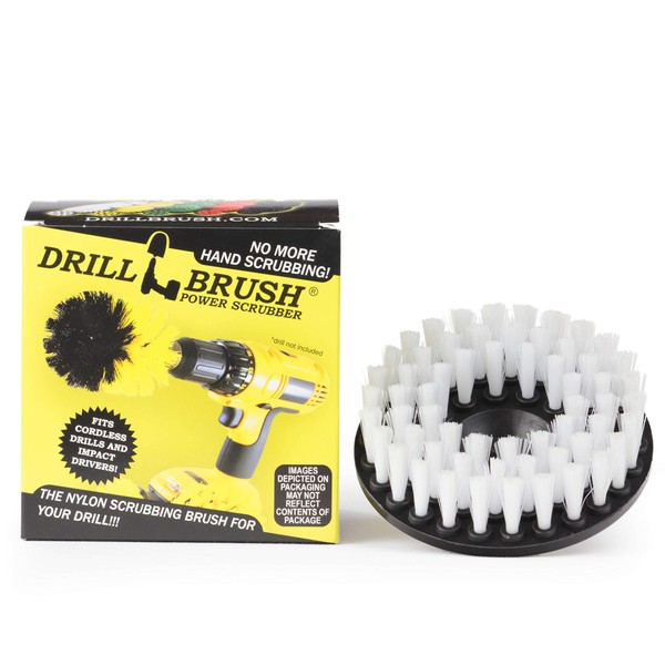 Softer Bristle Scrub Brush 5" Round with Power Drill Attachment by Drillbrush