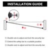 Sliding Door Security Bar, 16 to 51 Inch Adjustable Windows