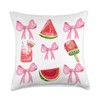 Pink Bows Cute Coquette watermelon y2k Clean Girl Aesthetic Throw