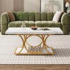 Tribesigns 47.24" Modern Coffee Table with Geometric Metal Legs and