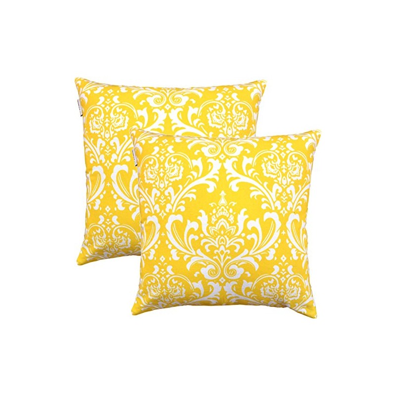 TreeWool (2 Pack Damask Accent Cushion Covers in Cotton Canvas