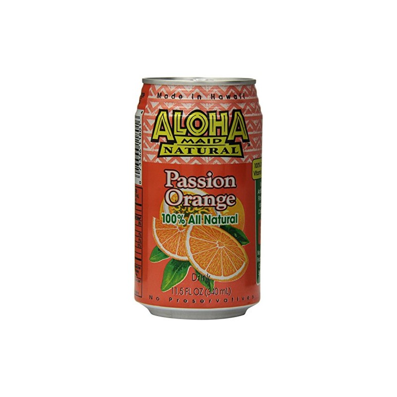 Aloha Maid Juice, Passion Orange, 11.5 Fl Oz (Pack of