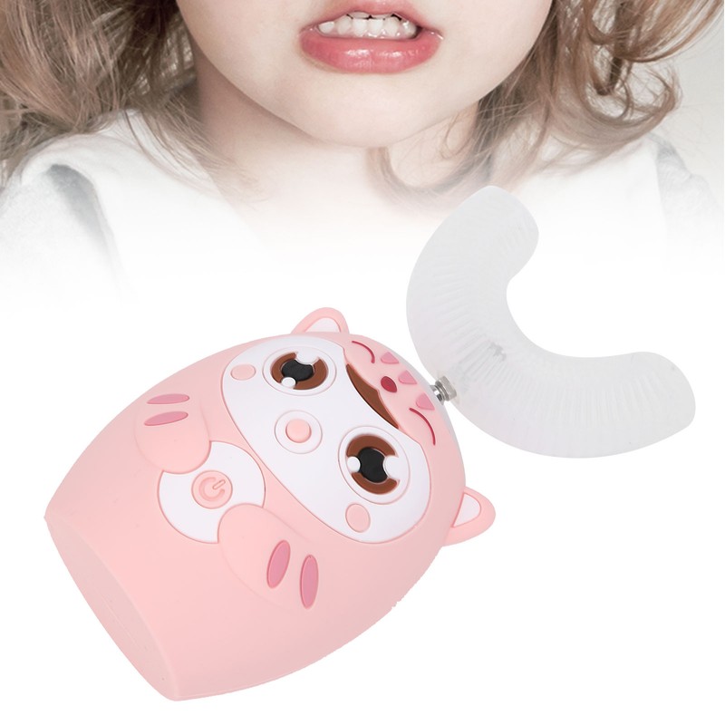 U Shaped Automatic Toothbrush Cartoon Ultrasonic Toothbrush Oral Cleaning Brush