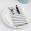 INFEI Plain Striped Cotton Linen Blended Dinner Cloth Napkins -