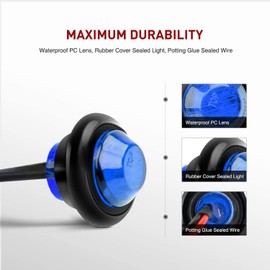 Gebildet 10Pcs 12V Blue Front Rear Side Indicator Bullet Marker Light Round Clearance LED