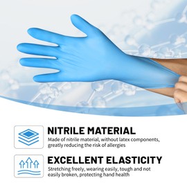 6 Mil Blue Nitrile Disposable Gloves, Latex-Free, Powder-Free, for Cooking, Mechanics, Cleaning & Multi-Purpose - 100 Count (Small (100-Count))
