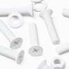 20 x White Countersunk Screws Polypropylene (PP) Plastic Nuts and