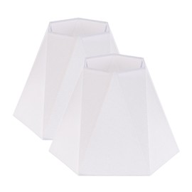 Wellmet Set of 2 Lampshades, No Assembly Required, Classic Modern Lamp Shade for Table Lamp, Bedside Lamp, Floor Lamp, Fabric Lampshade, Spider Fitter