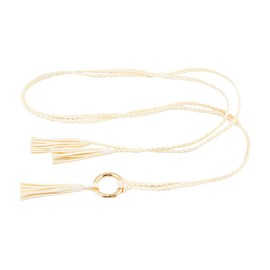 LEX STANDARD BL003 Women's Belt, Thin Waist, Suede, Casual, Braided Leather Cord