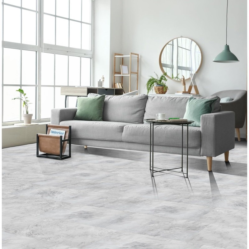 Palazzo Self Adhesive 12-Inch Vinyl Floor Tiles, 20 Rectangular Tiles