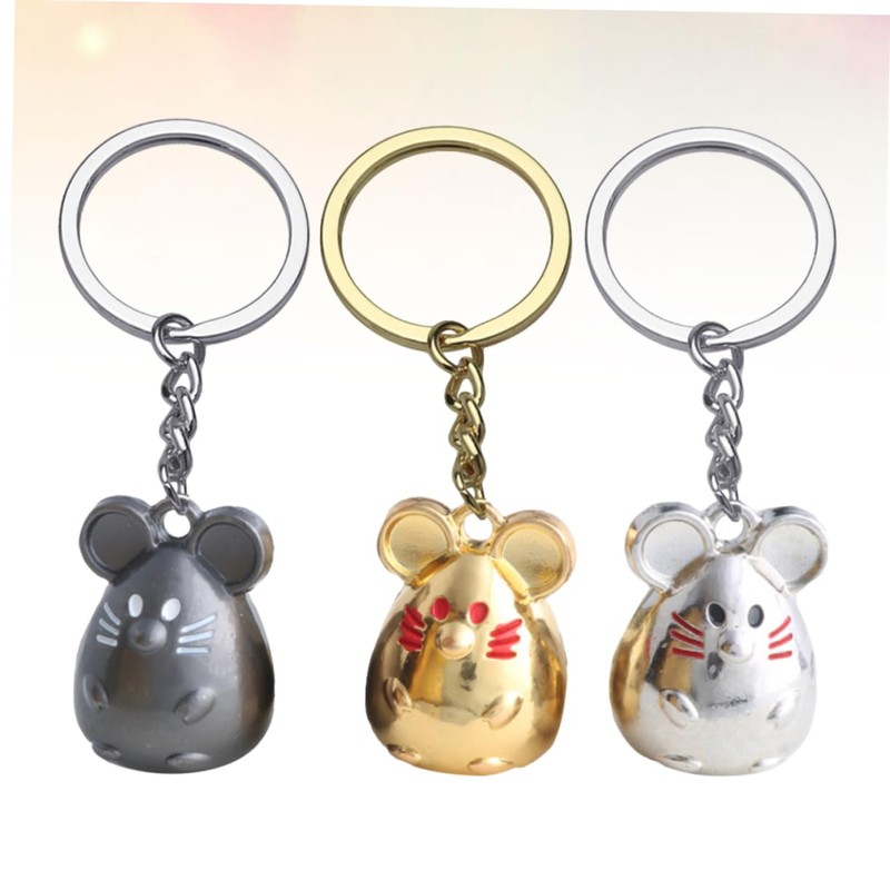 [CALLARON] 3pcs Mouse Keychain Mouse Key Ring Mouse Key Holder