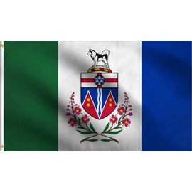 DMSE Yukon Canada Canadian Territory of Yukon South Sudan Sudanese Flag 3X5 Ft Foot 100% Polyester 100D Flag UV Resistant (3'X5' Ft Foot)