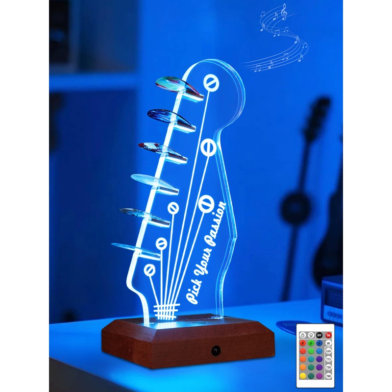 CoolGift Mart Light Up Guitar Pick Holder, Guitar Pick Holder-16