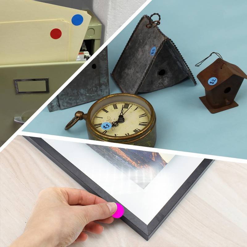 ChromaLabel 0.75 Inch Round Label Removable Color Code Dot Stickers,